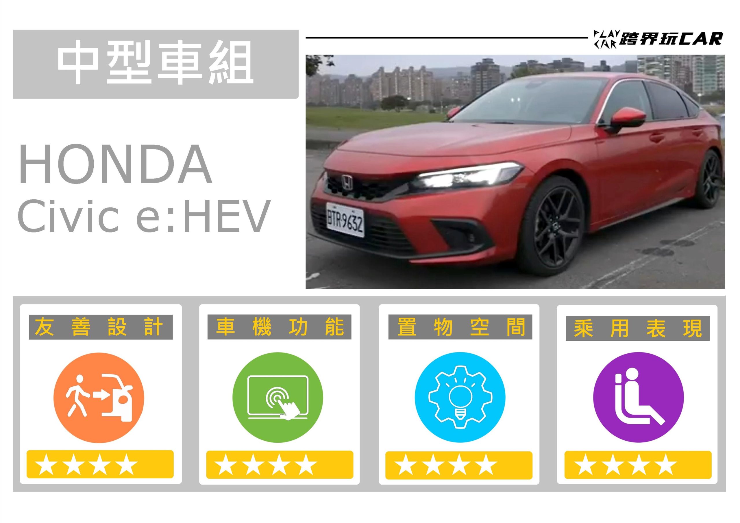 2024 Honda Civic e:HEV空間評價│2024 Honda Civic e:HEV售價 汽車空間評測