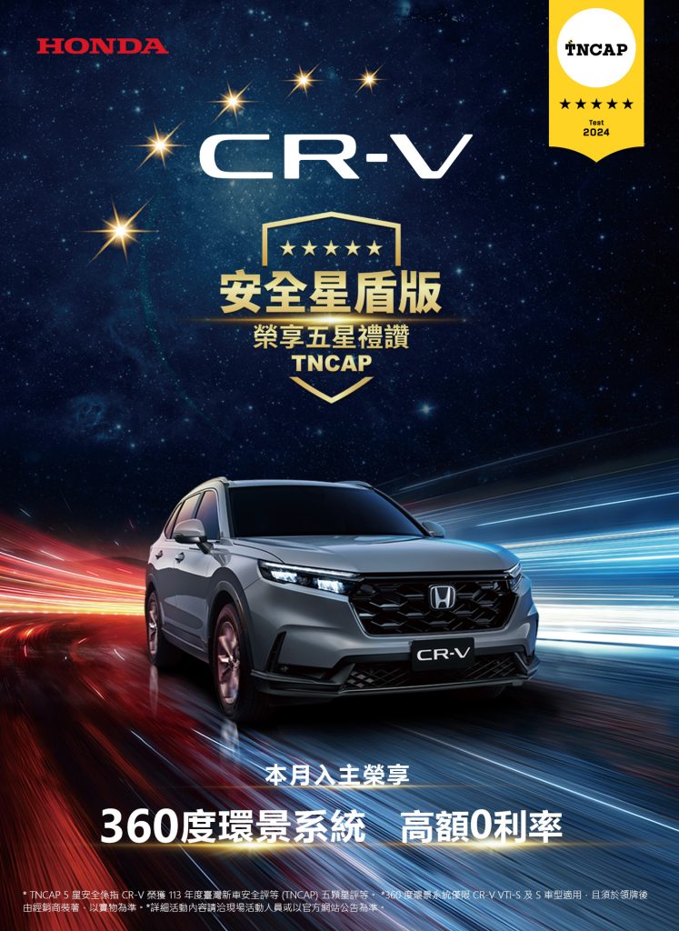 即刻入主Honda CR-V享360度環景系統特仕版