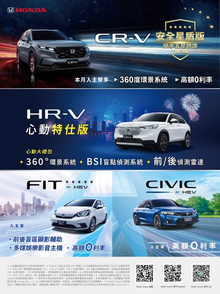 即刻入主Honda CR-V享360度環景系統特仕版