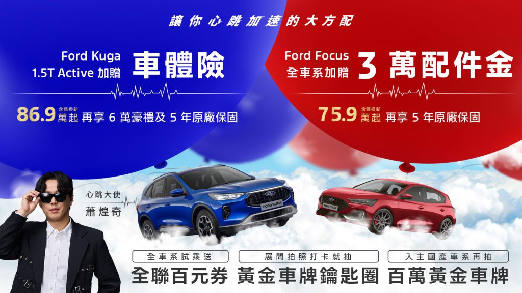 國產休旅大優惠！Ford Kuga 1.5T Active贈車體險＋原廠保固再加碼6萬購車好禮
